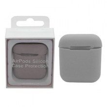 Case for airpods silicon case protection light gray-min